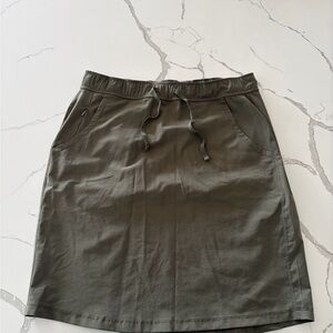 Khaki Women's Mini Skirt with Drawstring Waist